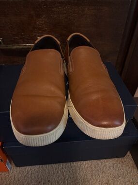 Cole Haan Tan Leather Slip-On Sneakers